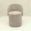 Ottoman Storage Stool Ribbed Round Pouffe Seat 3-in-1 Compact Chair Footstool