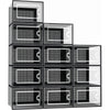 12 x Stackable Foldable Boxes Trainers Organiser Clear Plastic Shoe Storage Box