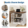 24" Nightstand w/Charging Station,Bedside Cabinet w/Adjustable Shelf,for Bedroom