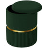 Round Pouffe, Storage Footstool with Cushioned Top, Dark Green
