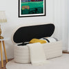 45.5" White Teddy Velvet Long Storage Bench Ottoman Upholstered End of Bed Stool