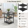 120 cm Round Wooden Kitchen Table Dining Table for 4-6 People-Black