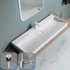 Bathroom Wash Basin Sink Stone Wall Hung Countertop Large +Waste Trap 1200x460mm