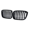 For X4 G02 X3 G01 18-21 Front Kidney Grille Grill Gloss Black Single Slats