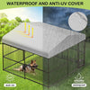 Large Outdoor Dog Kennel 10X10X6FT Cage for Playpen w/ UV Water Resistant Roof