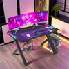 100/120cm RGB Gaming Desk Computer Desks with LED Lights Cool Gaming Atmosphere