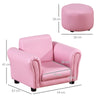 Kids Sofa Chair Seat Childrens Armchair Footstool Playroom Bedroom Pink
