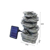 Solar Rock Cascading Fountain Outdoor Garden Water Feature LED Statue Decoration