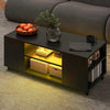 High Gloss Coffee Table with LED Light Living Room Cocktail Sofa Center Table