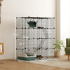 Large Cat Cage, Indoor Cat Enclosure, Four-Tier Cat Playpen with Hammock, Ramps
