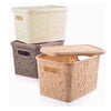 Large Lace Plastic Storage Box Lid Basket Container Kitchen Home Office 5.5 Ltr