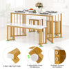 4 Piece Rectangular Kitchen Table with Bench & 2 Stools Dining Table Set