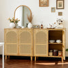 Sideboard Storage Cabinet Cupboard Buffet with Rattan Door Dining Room Furniture