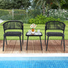 3 Piece Outdoor Wicker Furniture Set Patio Rattan Conversation Set with Table