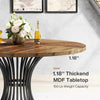 Dining Table Round Wood Top Metal Base Farmhouse Industrial Kitchen Dining Room