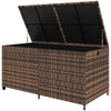 650L Garden Rattan Storage Deck Box Outdoor Patio Wheels Waterproof Zipped Liner