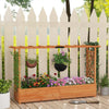 Raised Garden Bed Fir Wood Climbing Planter Box w/2-Sided Trellis