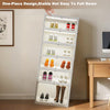 6-Tier Shoe Storage Unit,Foldable Organizer with Transparent Magnetic Doors