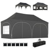 3 x 6m Pop Up Gazebo with Sides, Peak Top Garden Party Tent Marquee