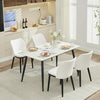2-Piece Dining Chairs w/ Linen or Velvet Padded Seats, Wood Legs+High Back