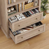 Arched Bookcase with Drawers Arch Display Cabinet Tall Bookshelf 79.5x36x177cm