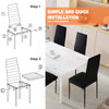 New Set of 6 Dining Chairs Padded Seat High back Metal Legs Home Furniture Krxif