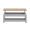 Grey Coffee Modern Table Storage Lift Top Up Drawer Shelf Living Room Furniture