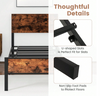 Double Bed Frame Industrial Metal Platform Bed with Headboard and Footboard