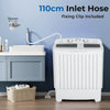 Compact Mini Laundry Washer Twin Tub Washing Machine-White+Grey