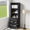 3 Tier Bookcase with Shelving Drawers for Storage Bookshelf Living Room Office