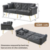 Modern Sofa Bed 2 Seater Click Clack Settee Recliner Couch with Metal Legs Grey