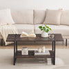 40''Coffee Table with Storage Shelf,Rustic Farmhouse Sofa Table for Small Spaces