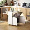 Folding Dining Table, Rolling Drop Leaf Table with Hidden Shelf