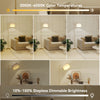 Gold Floor Lamp Free Standing Light with Bulb Linen Shade Remote Control Bedroom