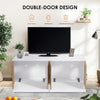 Double Cat Litter Box Enclosure for 2 Cat Hidden Furniture w/ Sisal Door Cabinet