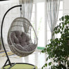 Dark Grey Round Hanging Egg Chair Cushion Outdoor Swing Seat Pillow Replacement