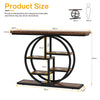 105cm Console Table Industrial 6-Tier Sofa Table Entryway Table with Circle Base
