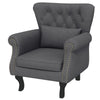Wingback Armchair, Chesterfield-style Accent Chair, Dark Grey