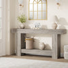 63" x 11.8" x 31.5" Entryway Console Table,2 Tier Sofa Table with Open Storage