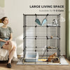 Large Cat Cage, Indoor Cat Enclosure, Four-Tier Cat Playpen with Hammock, Ramps