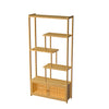 6 Tiers Bookshelf Floor Standing Open Storage Shelves with Cabinet Hallway Entry