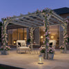 3 x 3 m Wooden Pergola Kit, Garden Gazebo Shelter for Climbing Vines, Dark Brown