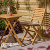 HARDWOOD FOLDING GARDEN BISTRO 3 PIECE FURNITURE SET WITH SEAT PAD CUSHIONS
