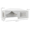 6 x 3(m) Outdoor Gazebo Canopy Party Tent with 6 Removable Side Walls for Garden