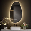 Bathroom Mirror with LED Lights Touch Dimmable Demister Irregular Wall Mounted