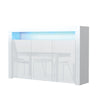 TV Unit | 155cm Sideboard | Cabinet | Cupboard | White High Gloss Doors Free LED