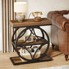 Industrial Side Table Narrow Small End Table with 3-Tier Storage for Living Ro