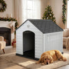 Large Dog House Waterproof Plastic Pet Shelter with Air Vents Grey