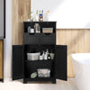 Bathroom Floor Cabinet Free Standing Storage Cupboard-Black