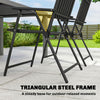 Folding Garden Chairs Set of 4 Garden Dining Chairs, Slatted Seat, Black